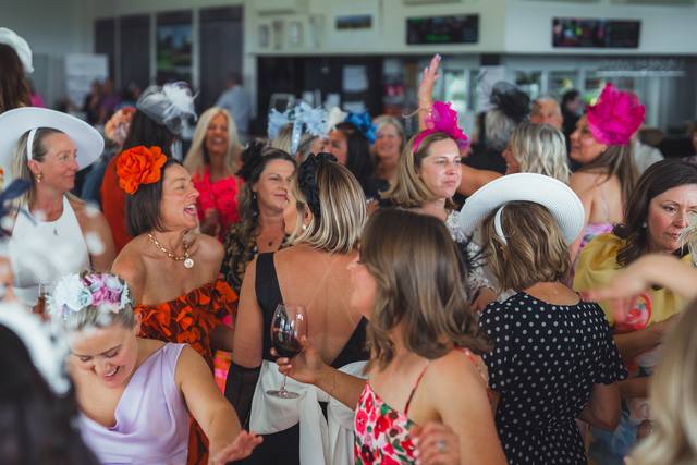 Guests celebrating during the race